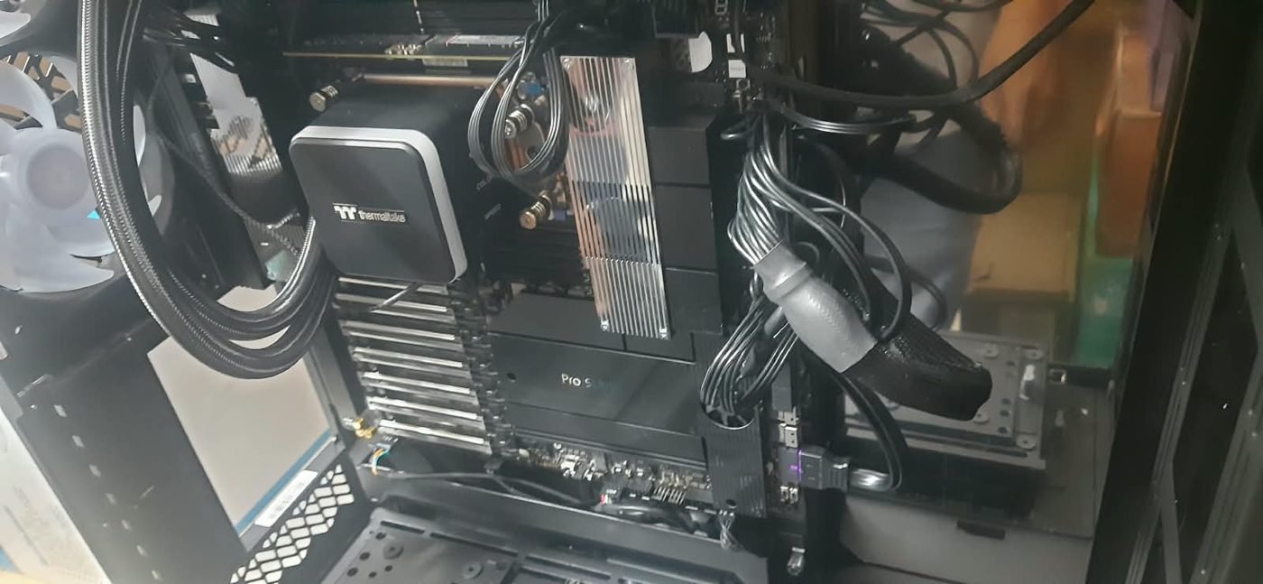 Multiple full-length PCIe slots for adding several graphics cards, with tidy cable routing